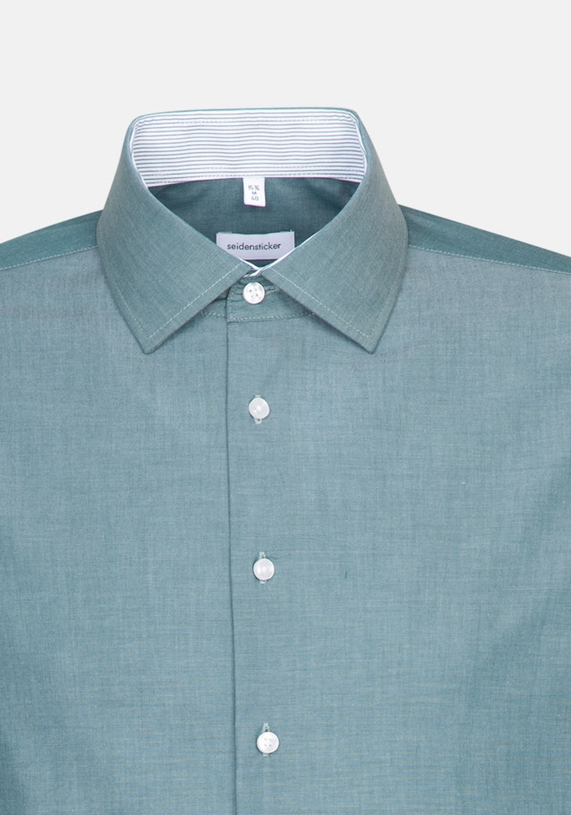 Non-iron Chambray Business Shirt in Slim with Kent-Collar in Green |  Seidensticker Onlineshop