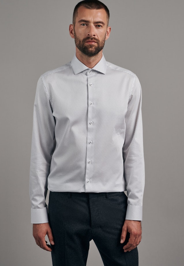 Slim Business Hemd Druck in Dunkelblau |  Seidensticker Onlineshop