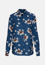 Long sleeve Jacquard Shirt Blouse in Medium Blue |  Seidensticker Onlineshop