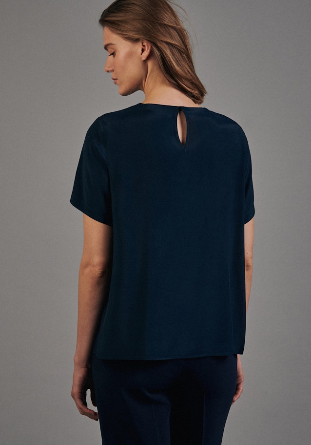 Korte mouwen Voile Shirtblouse in Donkerblauw |  Seidensticker Onlineshop