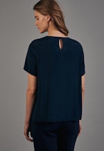 Regular fit Shirtbluse Uni in Dunkelblau |  Seidensticker Onlineshop