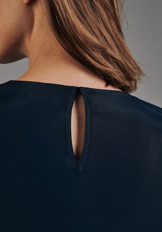 Regular fit Shirtbluse Uni in Dunkelblau | Seidensticker Onlineshop