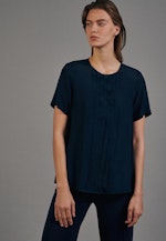 Regular fit Shirtbluse Uni in Dunkelblau |  Seidensticker Onlineshop