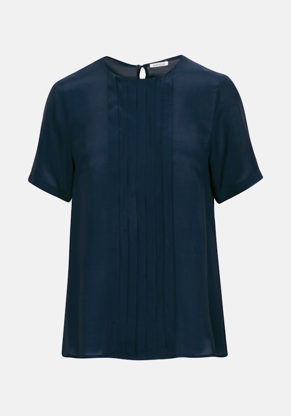 Regular fit Shirtbluse Uni in Dunkelblau | Seidensticker Onlineshop