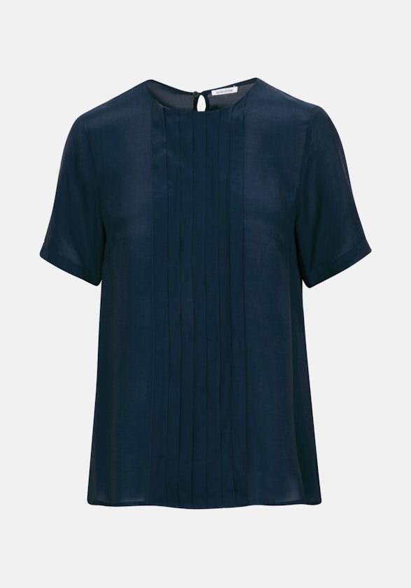 Kurzarm Voile Shirtbluse in Dunkelblau |  Seidensticker Onlineshop