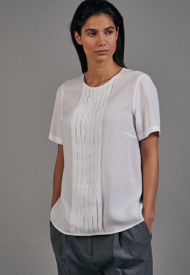 Regular fit Shirtbluse Uni in Weiß |  Seidensticker Onlineshop