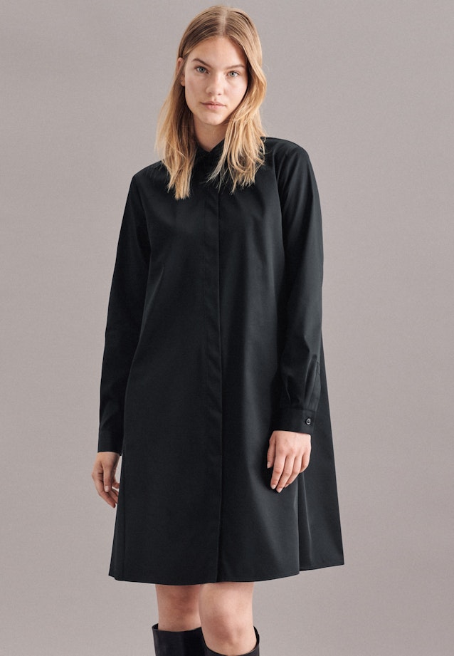 Kragen Kleid Regular in Schwarz |  Seidensticker Onlineshop
