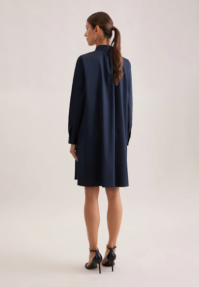 Hemdblusenkleid mit Stretchanteil in A- Linie in Dunkelblau | Seidensticker Onlineshop