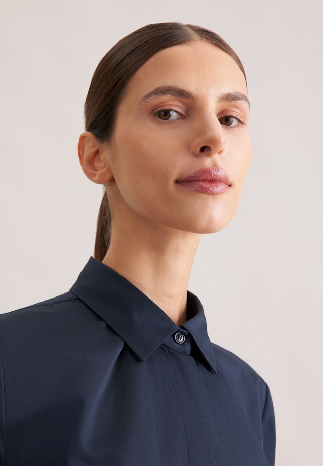 Hemdblusenkleid mit Stretchanteil in A- Linie in Dunkelblau |  Seidensticker Onlineshop