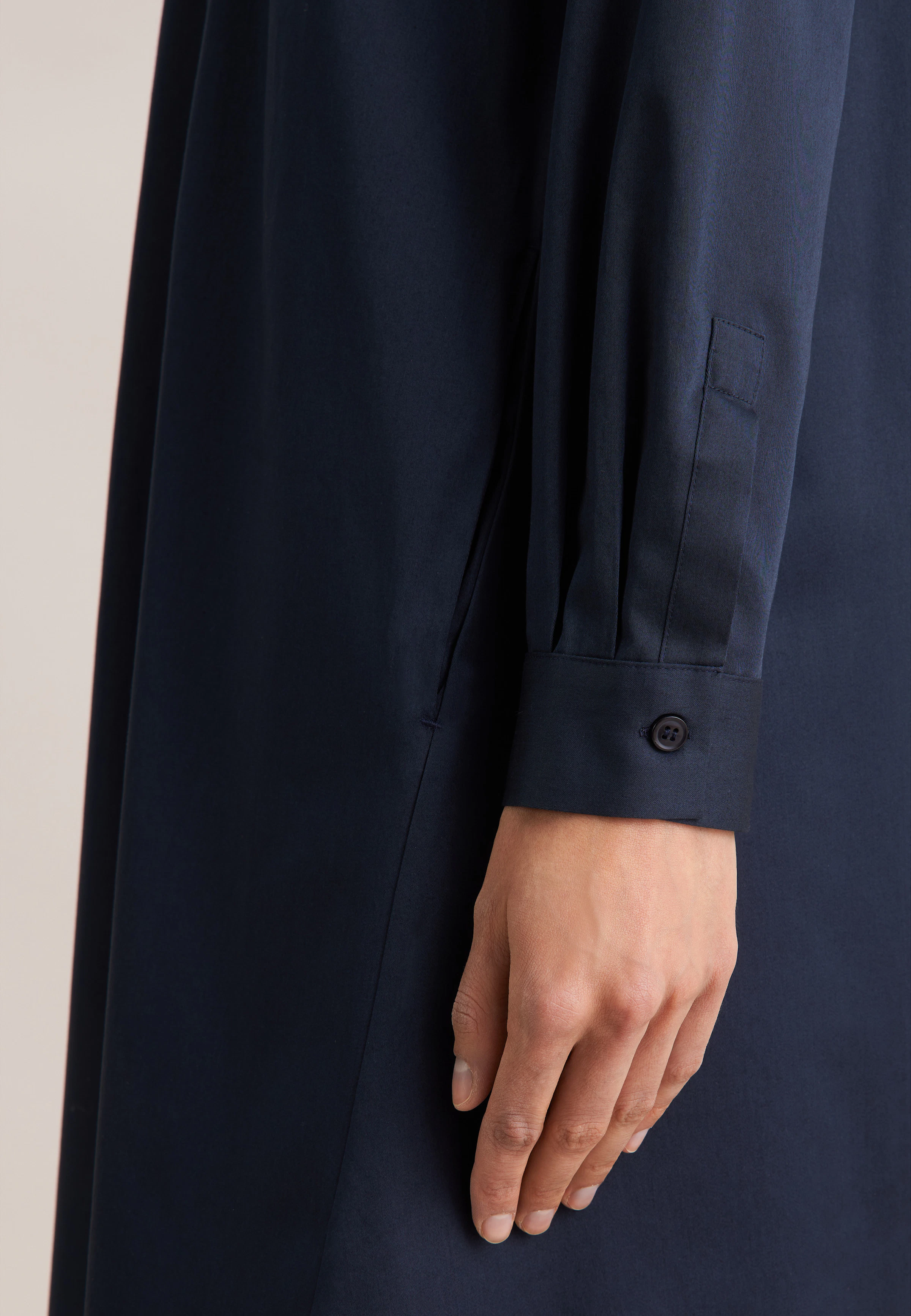 Women Shirt dress with stretch in A-line dark blue | Seidensticker