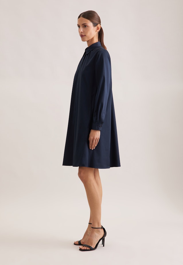 Hemdblusenkleid mit Stretchanteil in A- Linie in Dunkelblau |  Seidensticker Onlineshop
