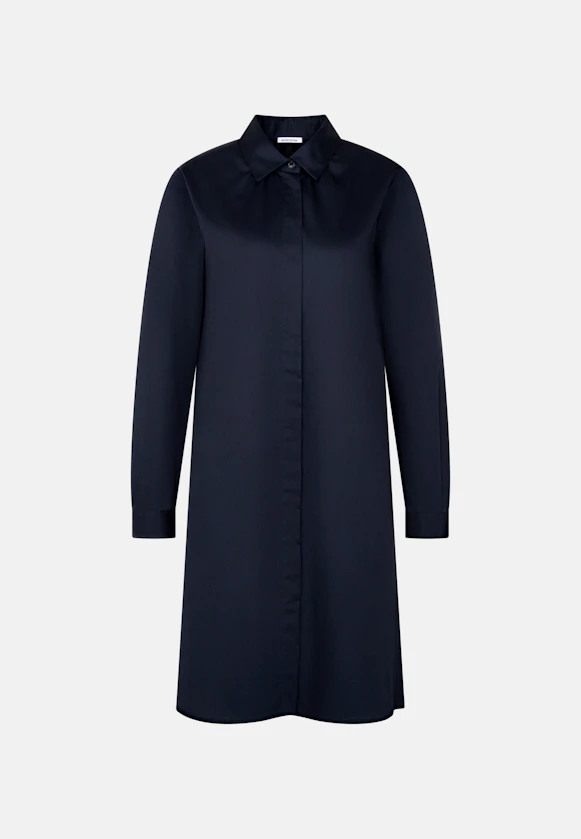 Hemdblusenkleid mit Stretchanteil in A- Linie in Dunkelblau |  Seidensticker Onlineshop