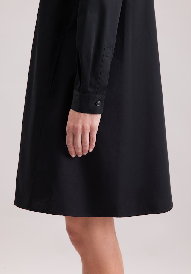 Hemdblusenkleid mit Stretchanteil in A- Linie in Schwarz | Seidensticker Onlineshop