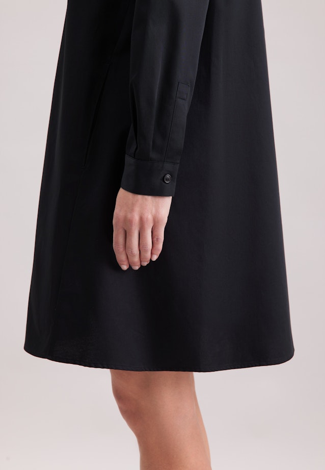 Hemdblusenkleid mit Stretchanteil in A- Linie in Schwarz |  Seidensticker Onlineshop