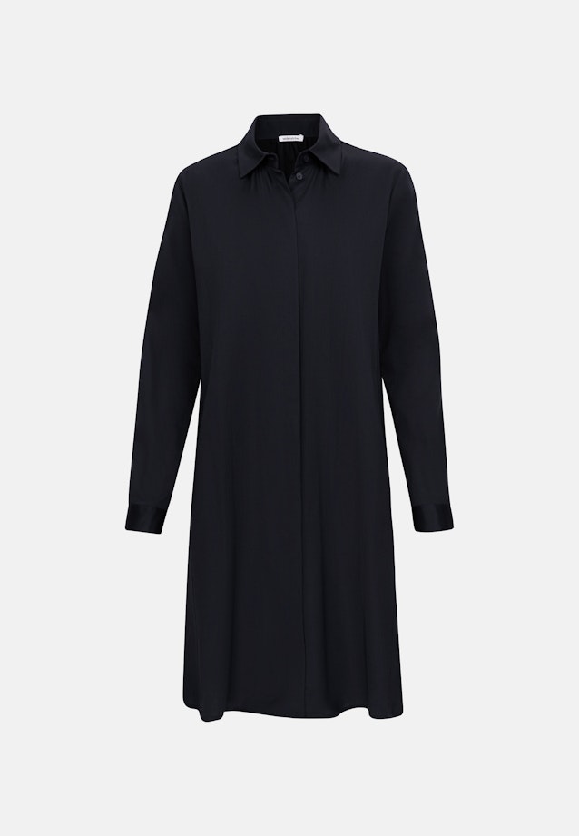 Hemdblusenkleid mit Stretchanteil in A- Linie in Schwarz |  Seidensticker Onlineshop