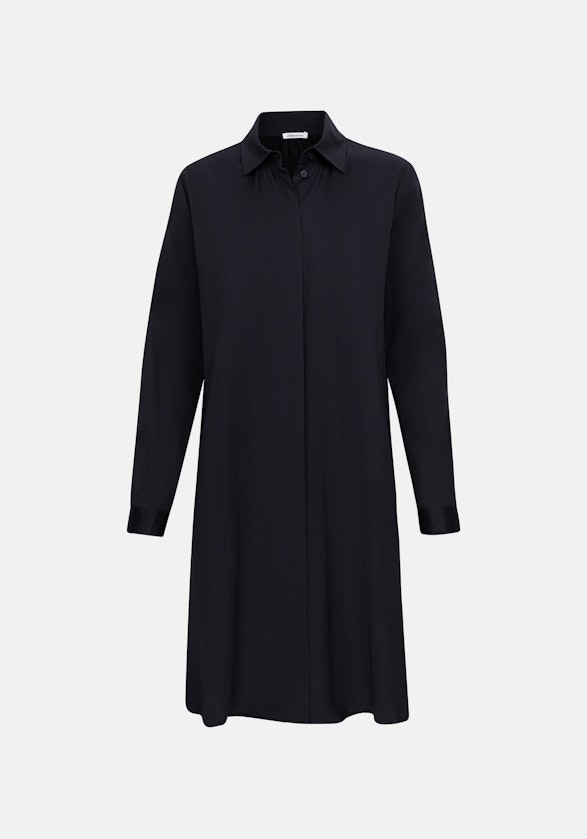 Hemdblusenkleid mit Stretchanteil in A- Linie in Schwarz | Seidensticker Onlineshop