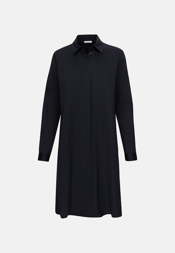 Hemdblusenkleid mit Stretchanteil in A- Linie in Schwarz |  Seidensticker Onlineshop