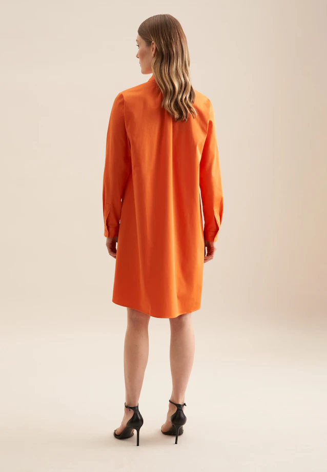 Shirt dress with stretch in A-line in Orange |  Seidensticker Onlineshop