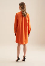 Shirt dress with stretch in A-line in Orange |  Seidensticker Onlineshop