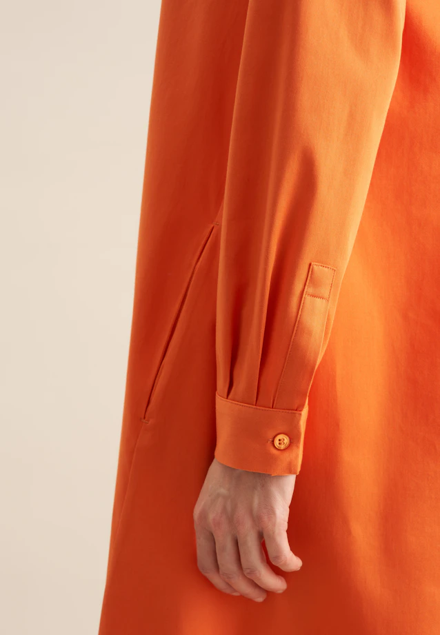 Shirt dress with stretch in A-line in Orange |  Seidensticker Onlineshop