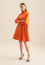Shirt dress with stretch in A-line in Orange |  Seidensticker Onlineshop