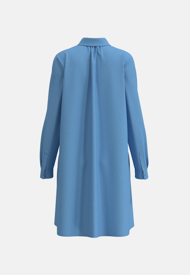 Hemdblusenkleid mit Stretchanteil in A- Linie in Mittelblau |  Seidensticker Onlineshop