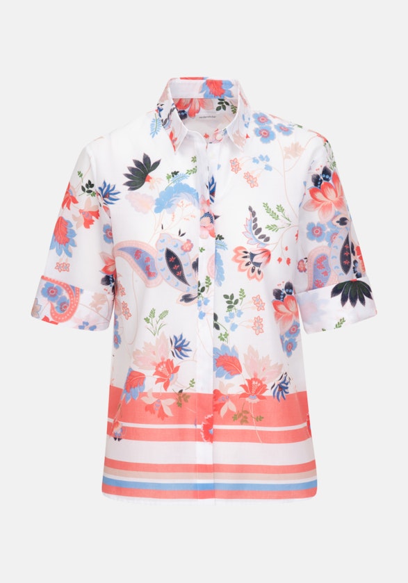 Short sleeve Poplin Shirt Blouse in Ecru |  Seidensticker Onlineshop
