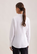 Kelchkragenbluse aus Twill slim fit in Weiß |  Seidensticker Onlineshop