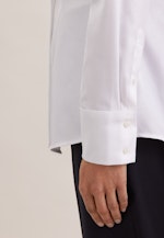 Kelchkragenbluse aus Twill slim fit in Weiß |  Seidensticker Onlineshop