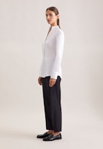 Kelchkragenbluse aus Twill slim fit in Weiß |  Seidensticker Onlineshop