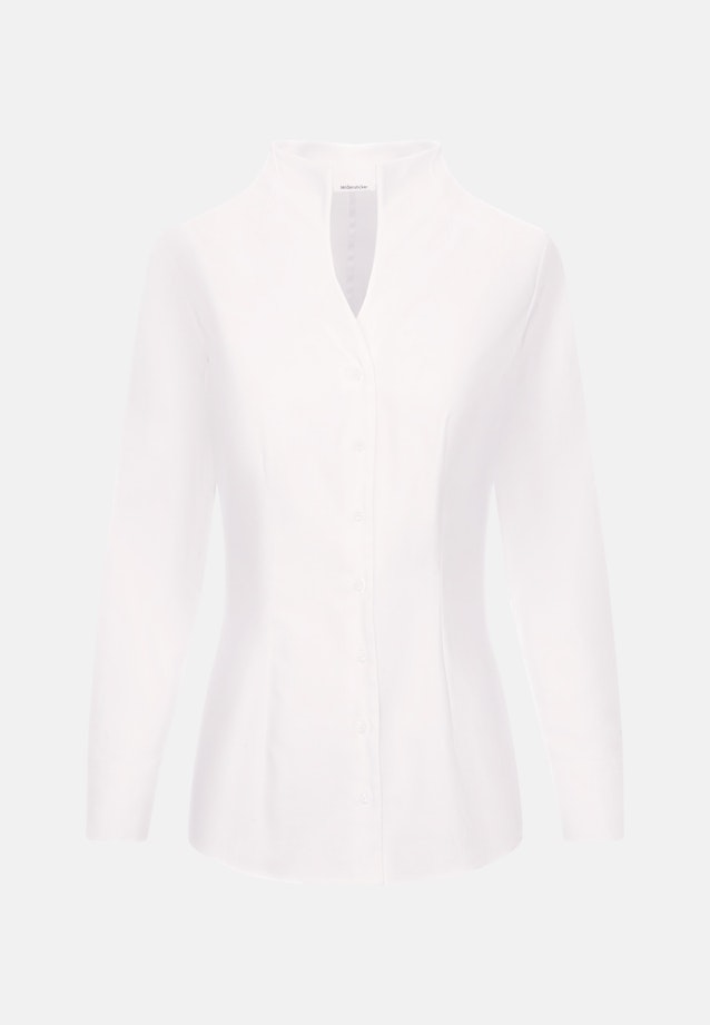 Kelchkragenbluse aus Twill slim fit in White |  Seidensticker Onlineshop