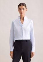 Kelchkragenbluse aus Twill slim fit in Bleu Clair |  Seidensticker Onlineshop