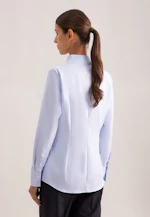 Blouse col calice en twill slim in Bleu Clair |  Seidensticker Onlineshop