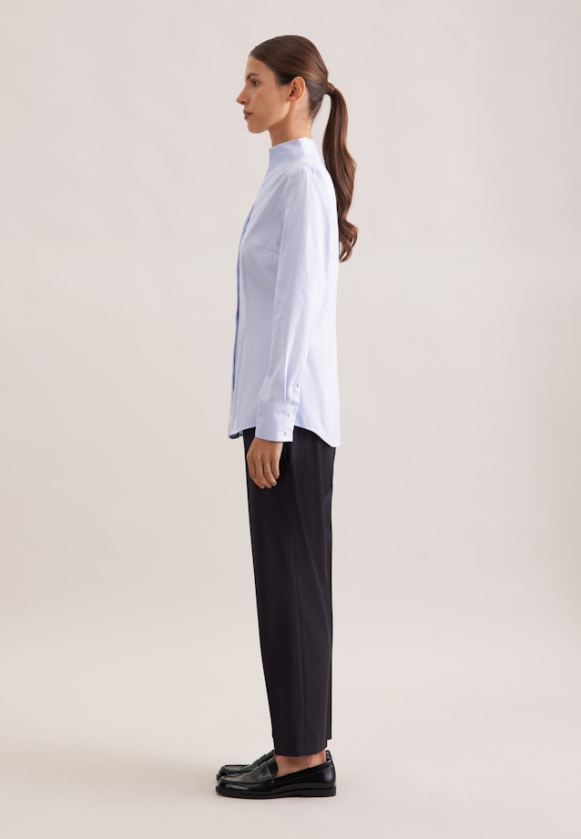 Kelchkragenbluse aus Twill slim fit in Bleu Clair |  Seidensticker Onlineshop