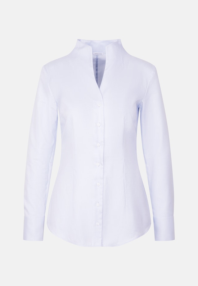 Kelchkragenbluse aus Twill slim fit in Bleu Clair |  Seidensticker Onlineshop