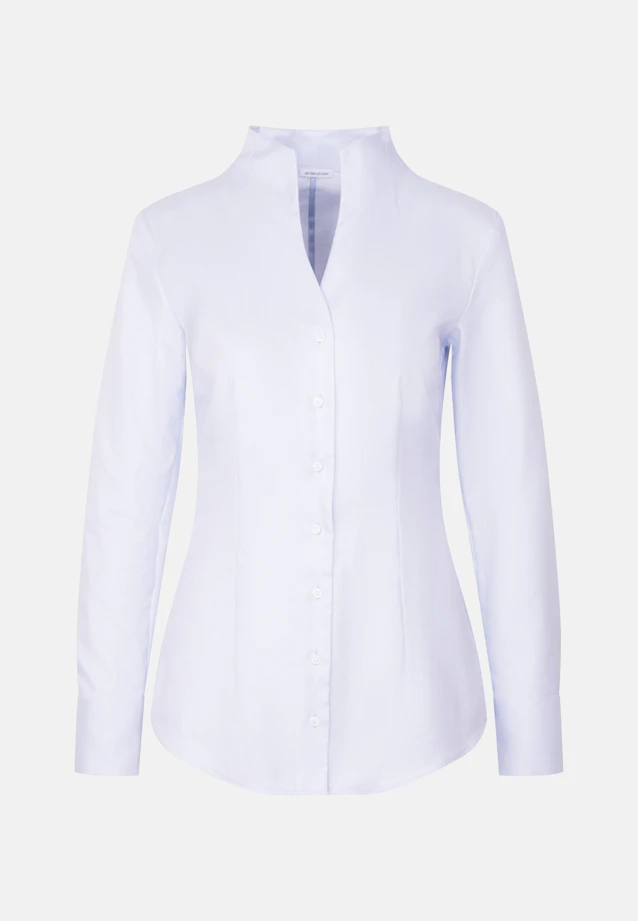Kelchkragenbluse aus Twill slim fit in Light Blue |  Seidensticker Onlineshop