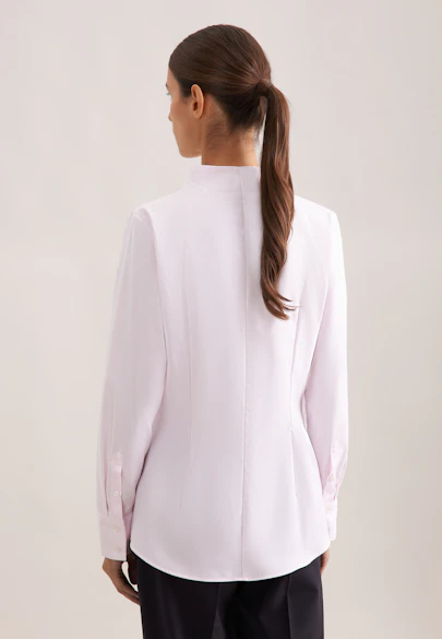Slim Fit Chalice Collar Twill Blouse in Pink |  Seidensticker Onlineshop