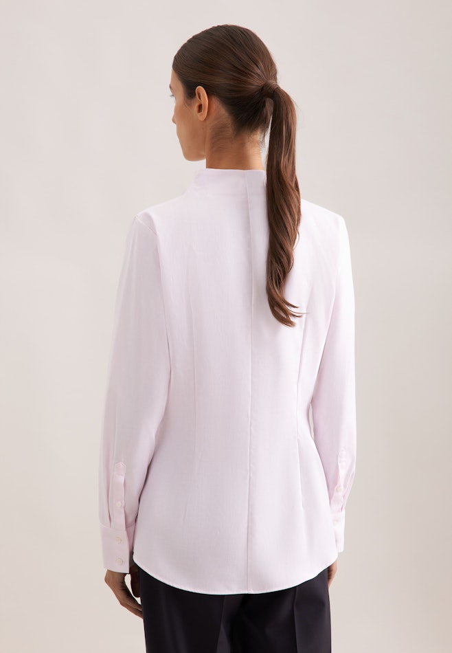 Kelchkragenbluse aus Twill slim fit in Rosa | Seidensticker Onlineshop