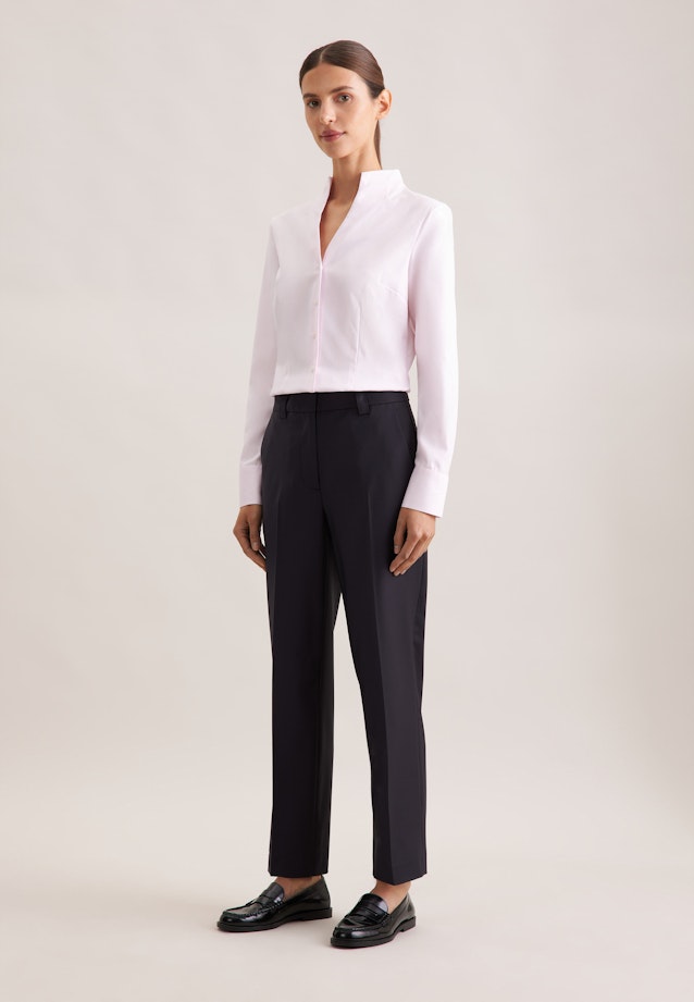 Kelchkragenbluse aus Twill slim fit in Pink |  Seidensticker Onlineshop