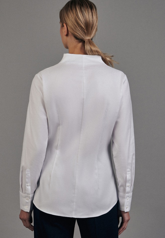 Blouse col Calice Twill (sergé) dans Blanc | Boutique en ligne Seidensticker