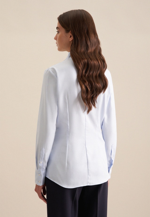 Twill Blouse Met Kelkkraag in Lichtblauw |  Seidensticker Onlineshop