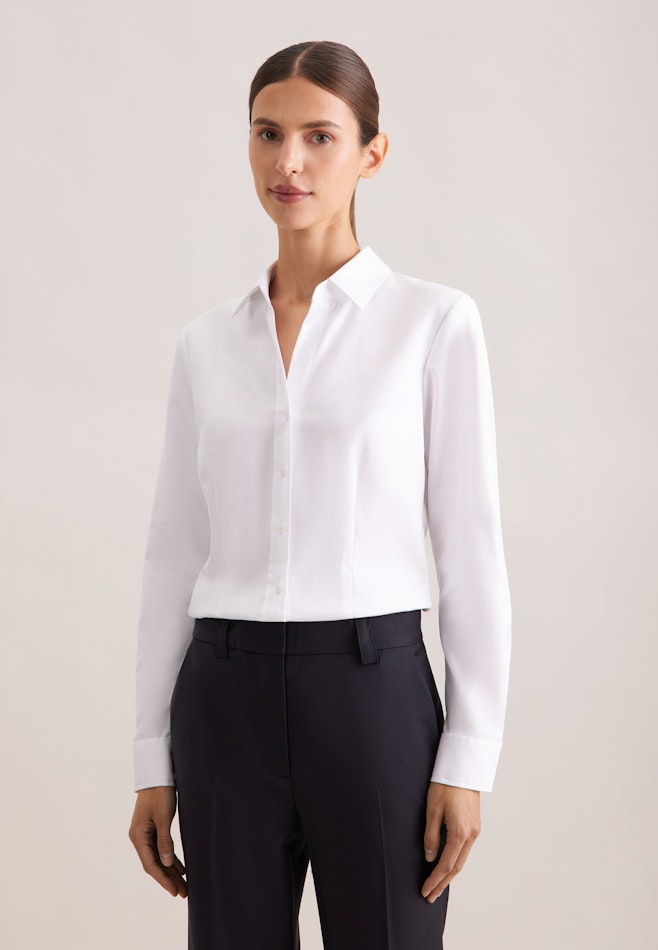 Hemdbluse aus Twill slim fit in Weiß | Seidensticker Onlineshop