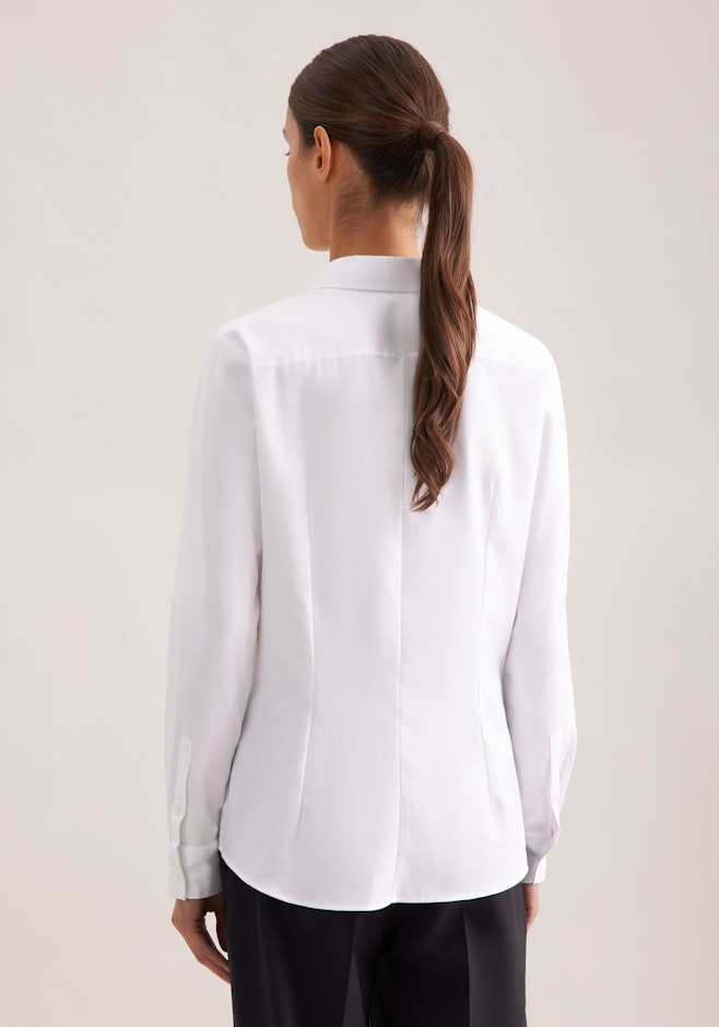 Slim Fit Twill Shirt Blouse in White | Seidensticker online shop