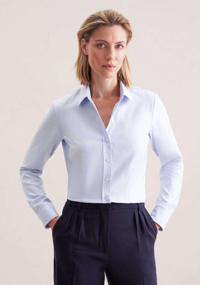 Hemdbluse aus Twill slim fit in Light Blue | Seidensticker Onlineshop