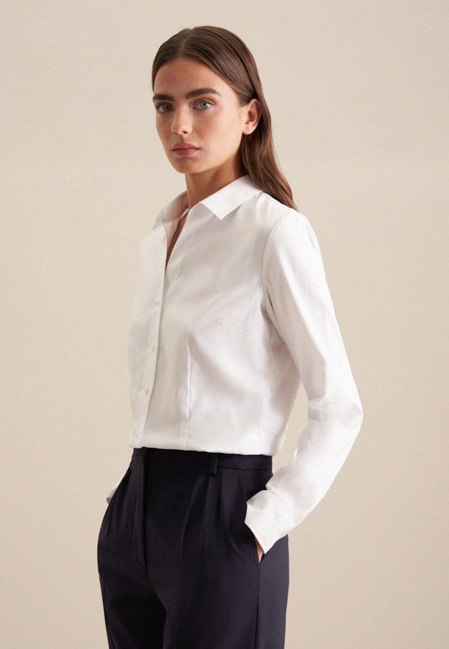 Collar Shirt Blouse in White |  Seidensticker Onlineshop