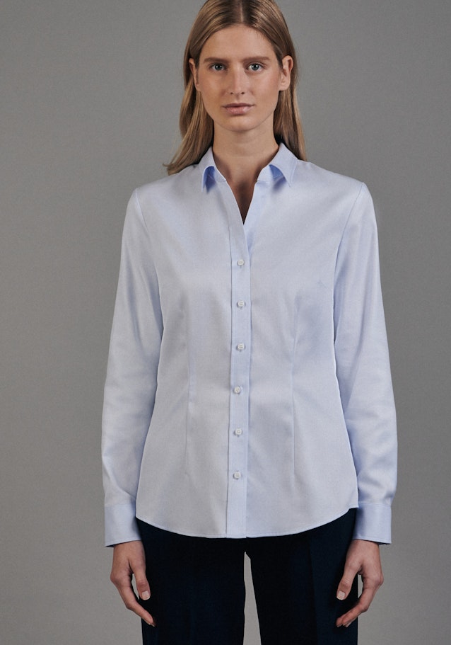 Twill Shirtblouse in Lichtblauw |  Seidensticker Onlineshop