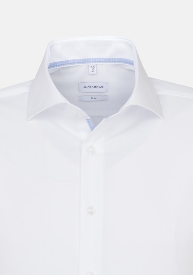 Non-iron Fil a fil Korte mouwen Business overhemd in Slim with Kentkraag in Wit |  Seidensticker Onlineshop