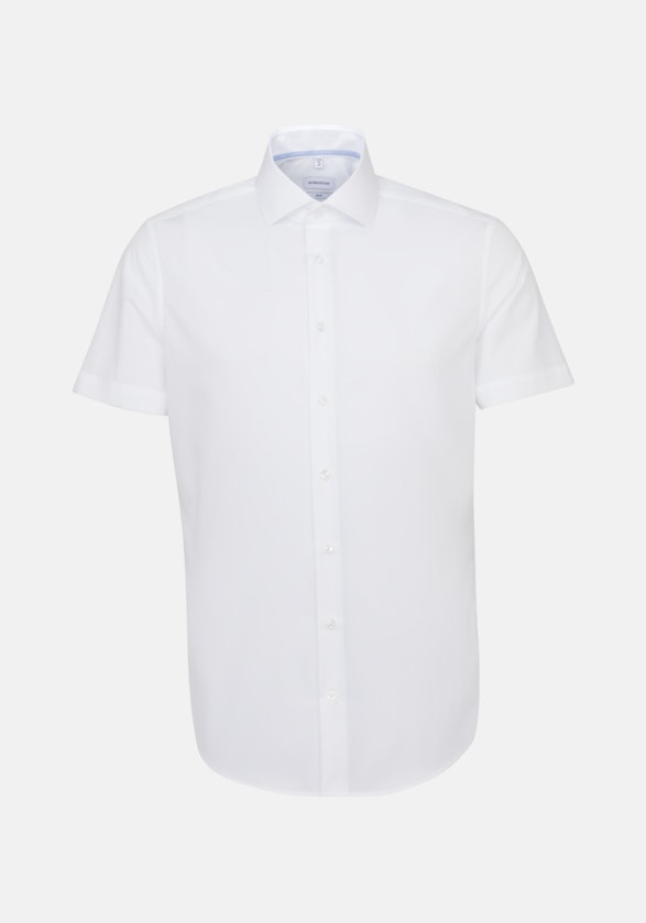 Bügelfreies Fil a fil Kurzarm Business Hemd in Slim mit Kentkragen in Weiß |  Seidensticker Onlineshop
