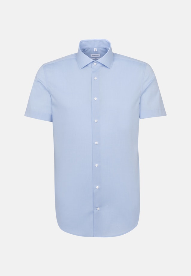 Non-iron Fil a fil Short sleeve Business Shirt in Slim with Kent-Collar in Light Blue |  Seidensticker Onlineshop