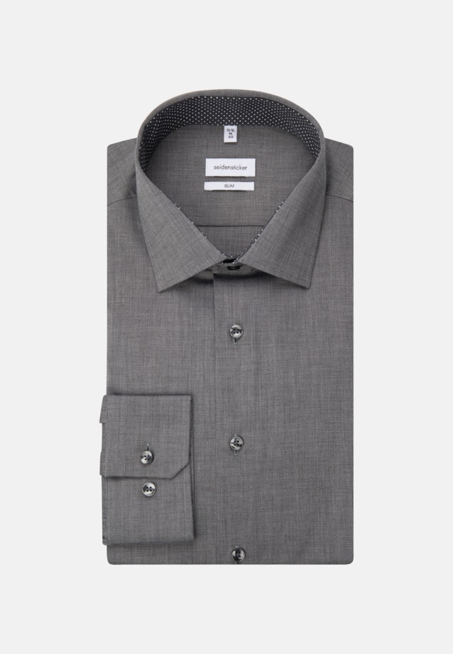 Bügelfreies Fil a fil Business Hemd in Slim mit Kentkragen in Grau |  Seidensticker Onlineshop